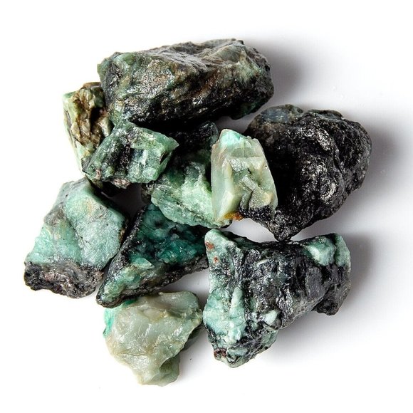1/2 lb Rough Emerald Gemstone Crystals Natural Unsearched Mineral Lapidary Cabb - Picture 1 of 9